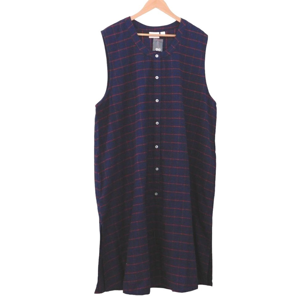 NEW Women's Casual Flannel Retro Loose‎ Dress Overalls Tank A-line Jumper 1X
